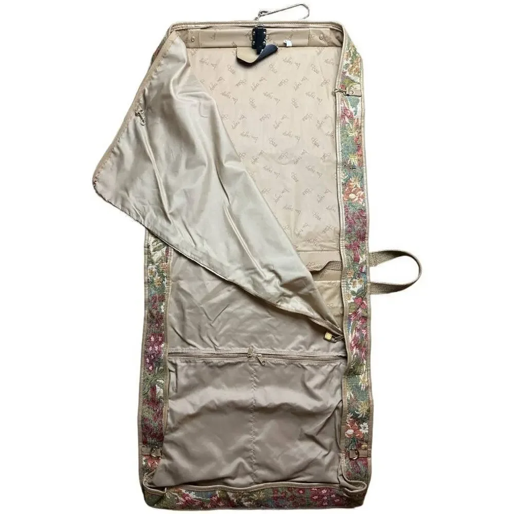 Vng DVF Green Floral Tapestry Suitcase Carry On Bag Dress Suit Luggage 23